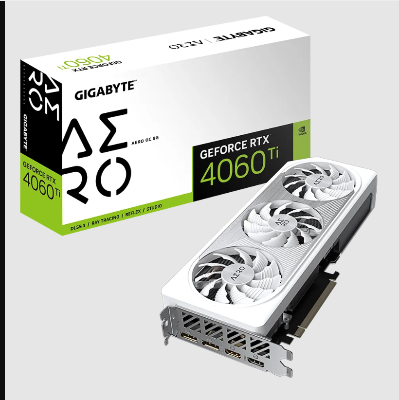  nVIDIA GeForce RTX4060Ti AERO OC 8GB GDDR6<br>Clock: 2580 MHz, 2x HDMI/ 2x DP, Max Resolution: 7680 x 4320, 1x 8-Pin Connector, Recommended: 500W  